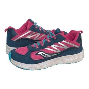 Saucony Dash Navy Pink Youth Shoes Sneakers Size 6 Blue Silver
